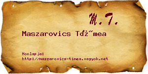 Maszarovics Tímea névjegykártya